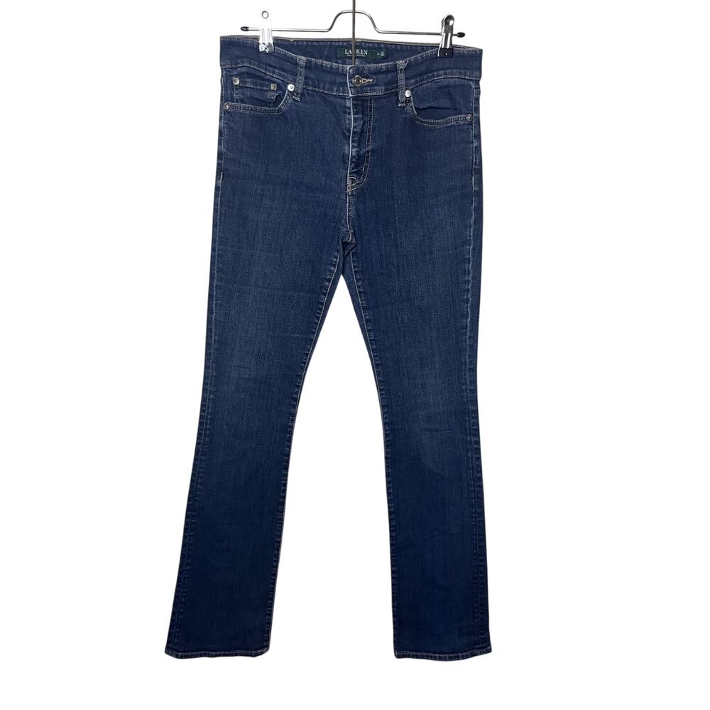 Lauren Ralph Lauren Straight Leg Jeans Dark Wash Blue Women Size 6 Mid Rise